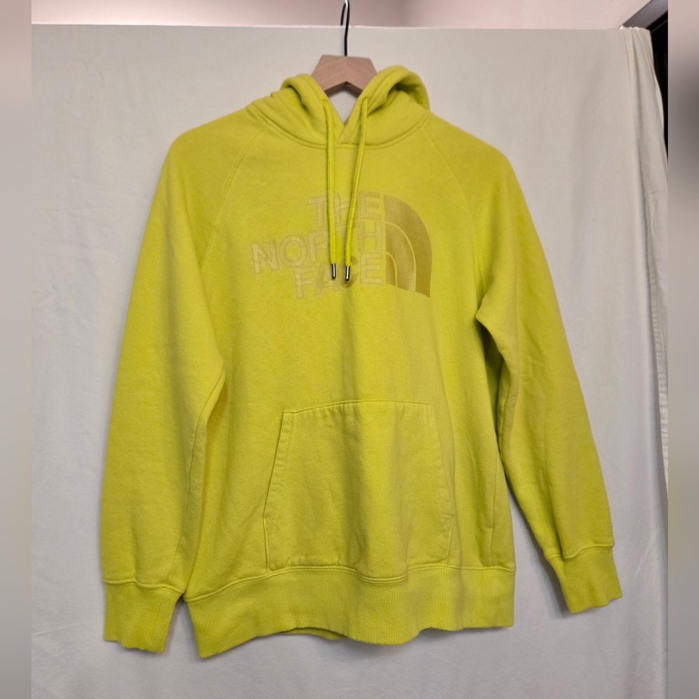 The North Face Hoodie Womens M Neon Yellow Pullover Sweatshirt Hooded